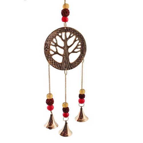 Sonderangebote / Artikel&uuml;bersicht / Messing-Windspiel Lebensbaum / Glasperlen, 32 cm